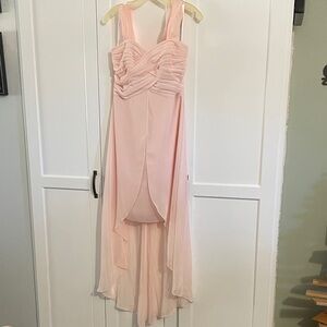 David's Bridal Light Pink High Low Dress